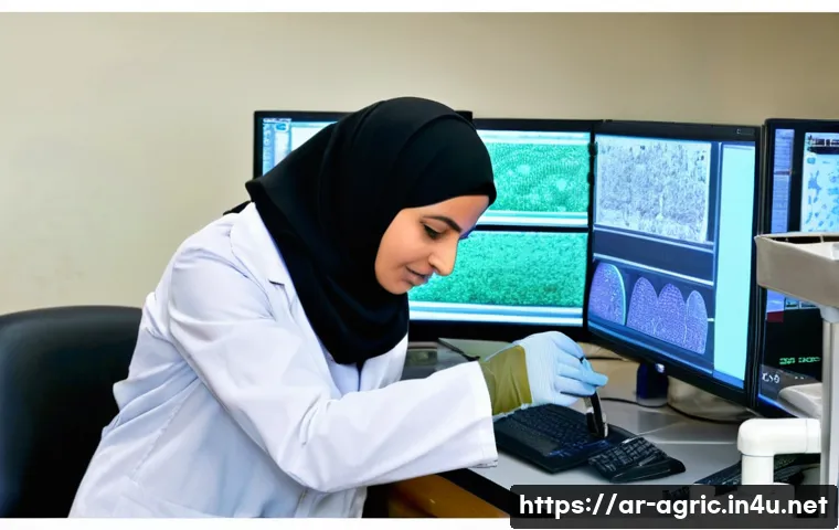 토양 분석 방법과 중요성 - **A bustling soil science laboratory in Cairo, Egypt. A female Egyptian scientist in a lab coat care...